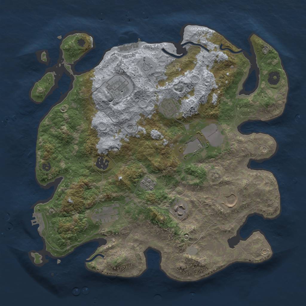 Rust Map: Procedural Map, Size: 3500, Seed: 2128939, 17 Monuments