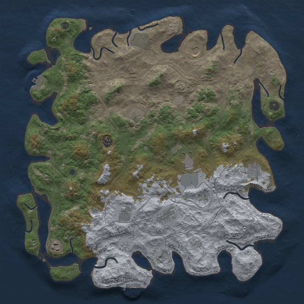 Rust Map: Procedural Map, Size: 4500, Seed: 75468686, 19 Monuments