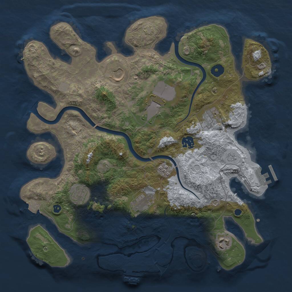 Rust Map: Procedural Map, Size: 3500, Seed: 6748521, 14 Monuments