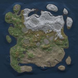 Thumbnail Rust Map: Procedural Map, Size: 3500, Seed: 1645959278, 19 Monuments