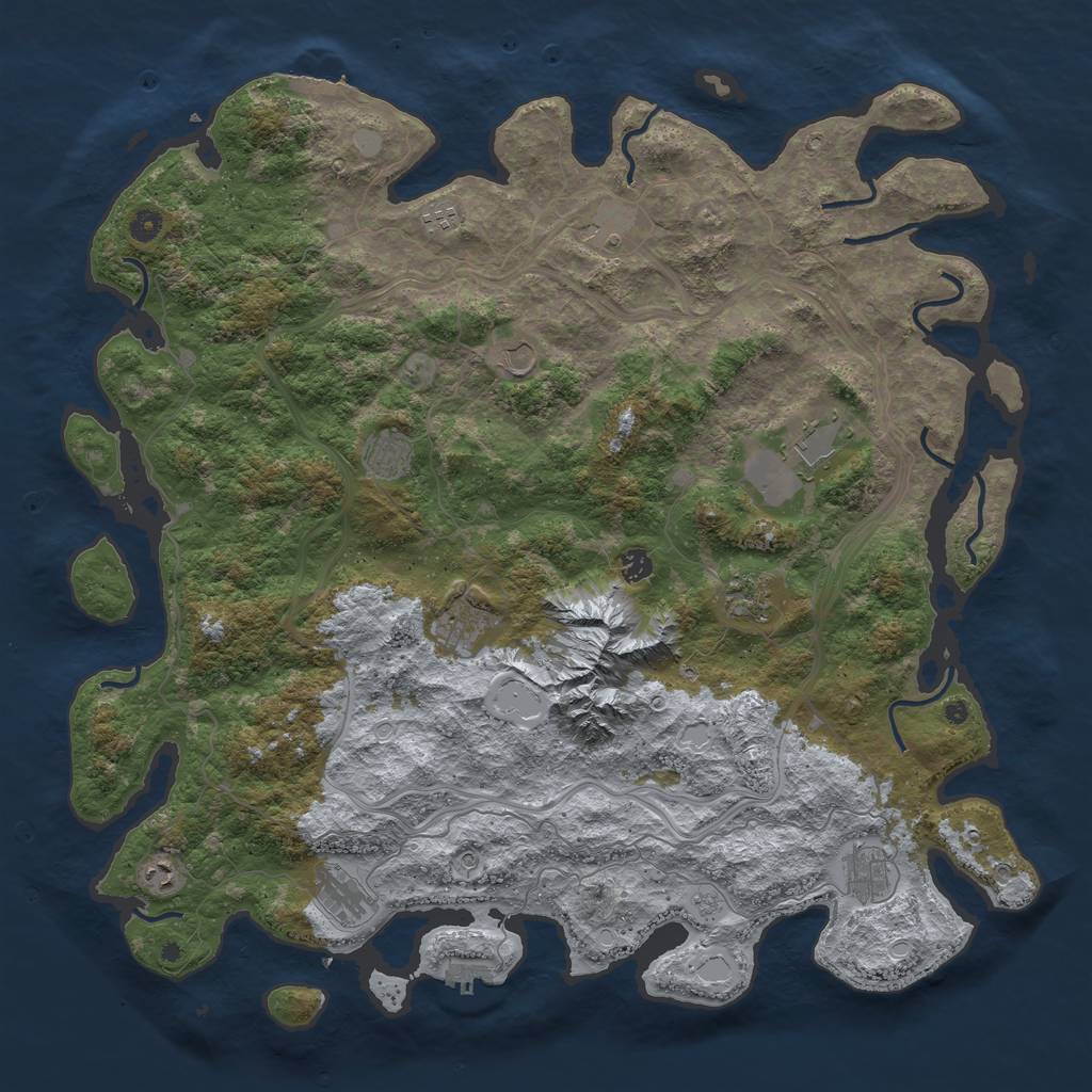 Rust Map: Procedural Map, Size: 5000, Seed: 1926631963, 20 Monuments