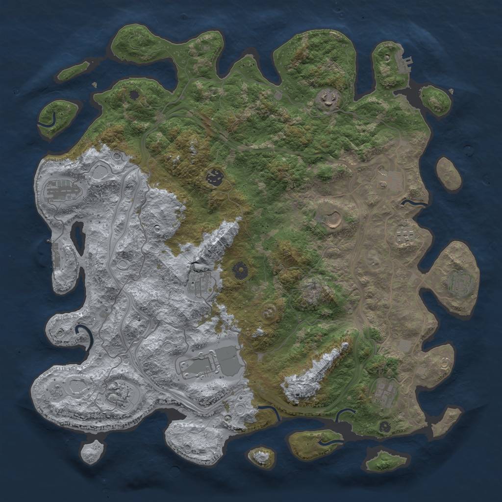 Rust Map: Procedural Map, Size: 4500, Seed: 1762712480, 20 Monuments