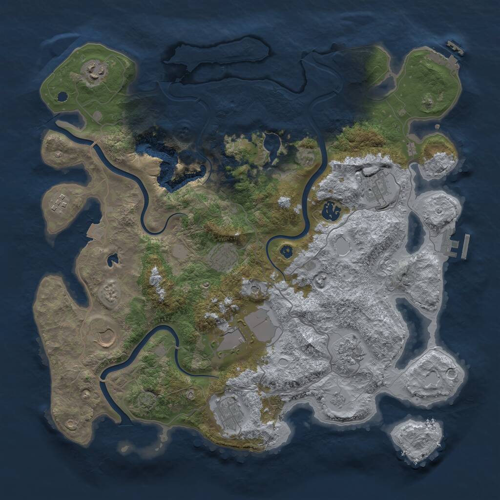 Rust Map: Procedural Map, Size: 4000, Seed: 1436999568, 15 Monuments