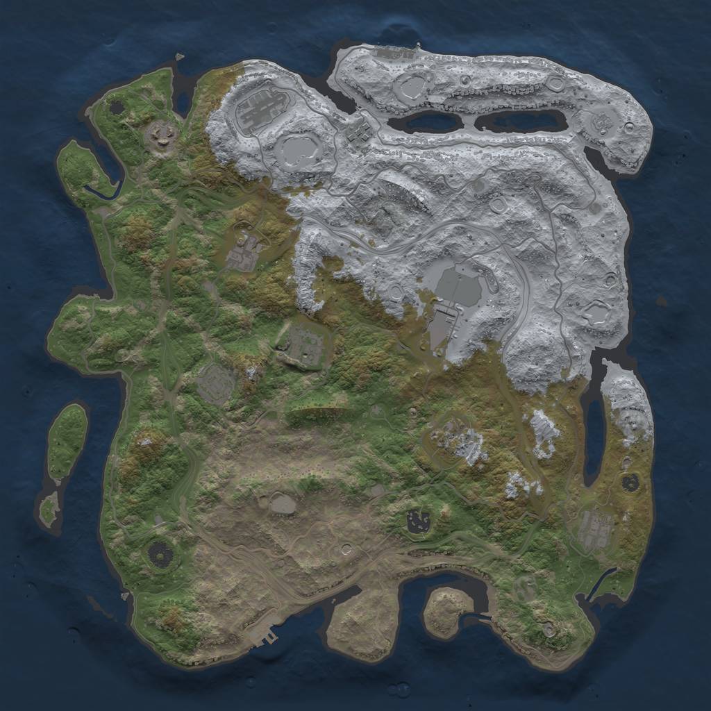 Rust Map: Procedural Map, Size: 4250, Seed: 142521056, 19 Monuments