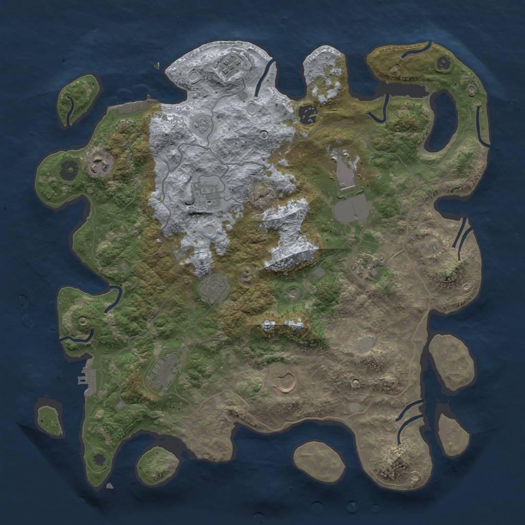 Rust Map: Procedural Map, Size: 4000, Seed: 4545072, 18 Monuments