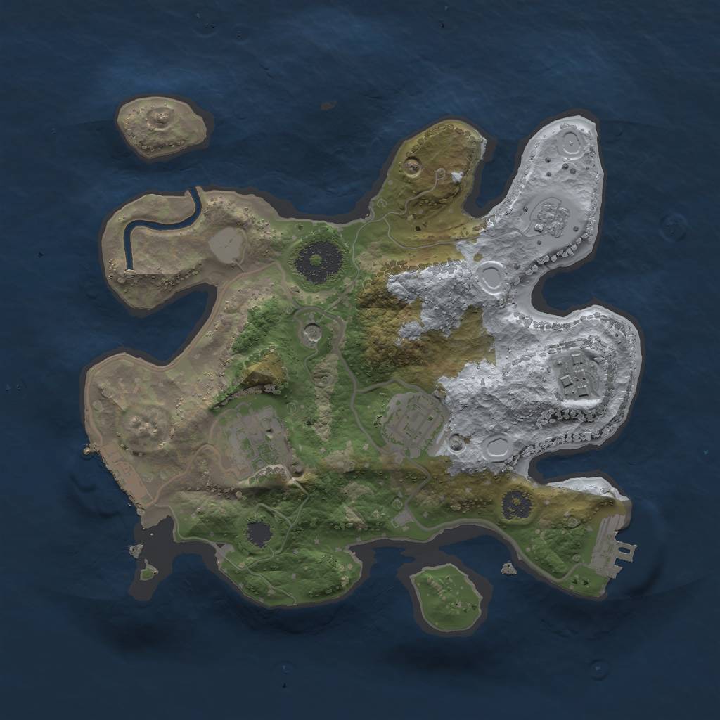 Rust Map: Procedural Map, Size: 2500, Seed: 17510, 12 Monuments
