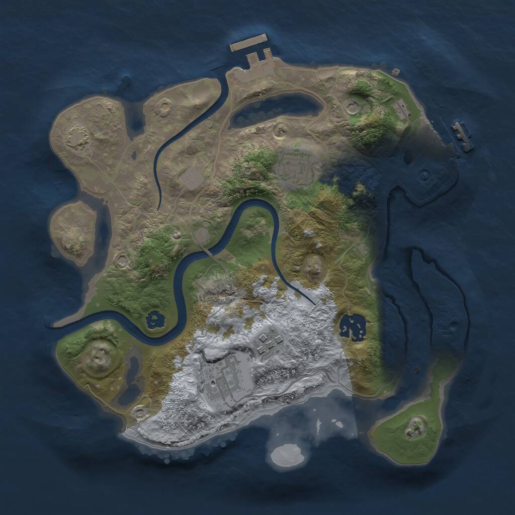 Rust Map: Procedural Map, Size: 2750, Seed: 931471730, 9 Monuments