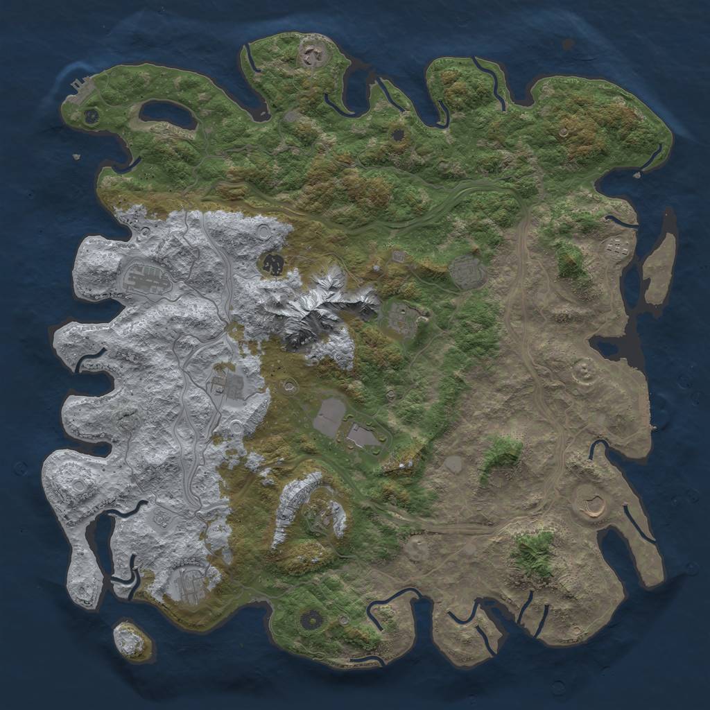 Rust Map: Procedural Map, Size: 5000, Seed: 65303086, 20 Monuments