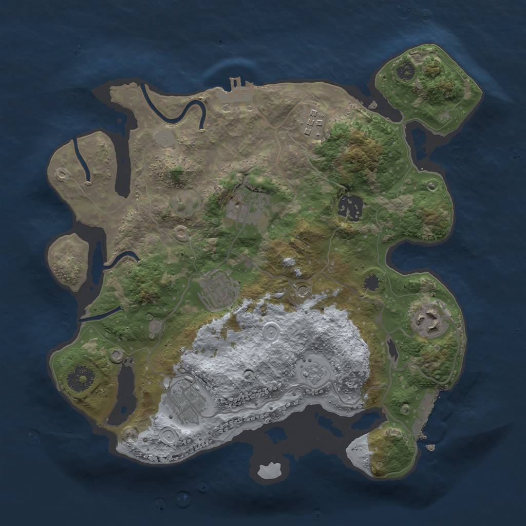 Rust Map: Procedural Map, Size: 3000, Seed: 931471730, 15 Monuments