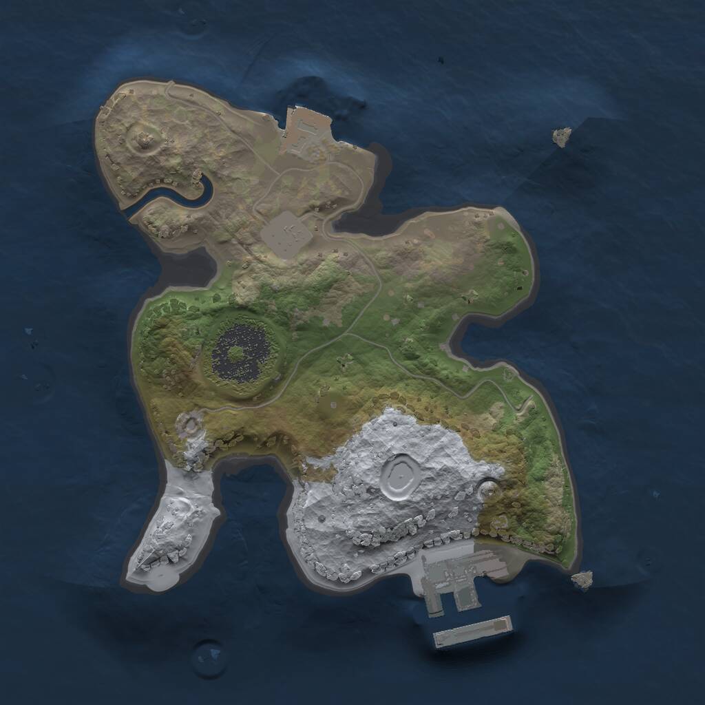 Rust Map: Procedural Map, Size: 1800, Seed: 6942, 2 Monuments