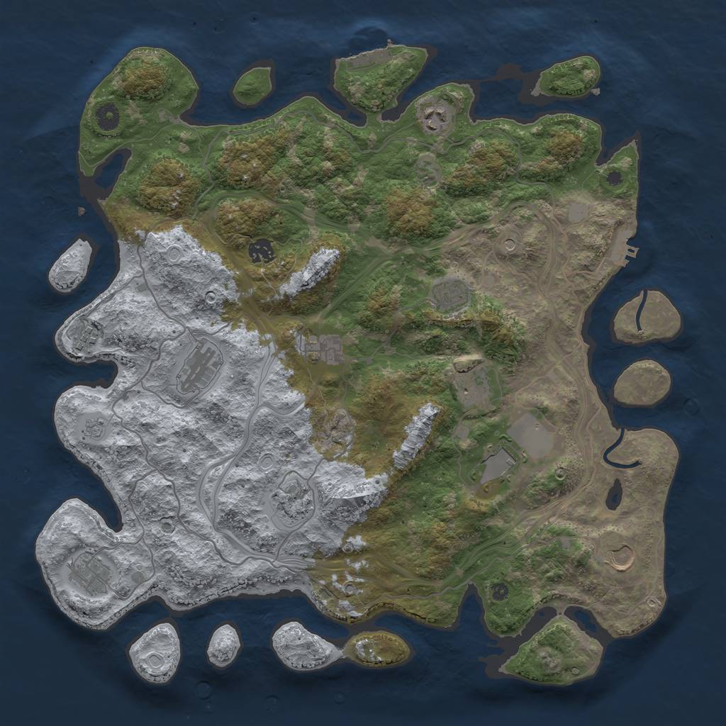 Rust Map: Procedural Map, Size: 4250, Seed: 953715449, 20 Monuments