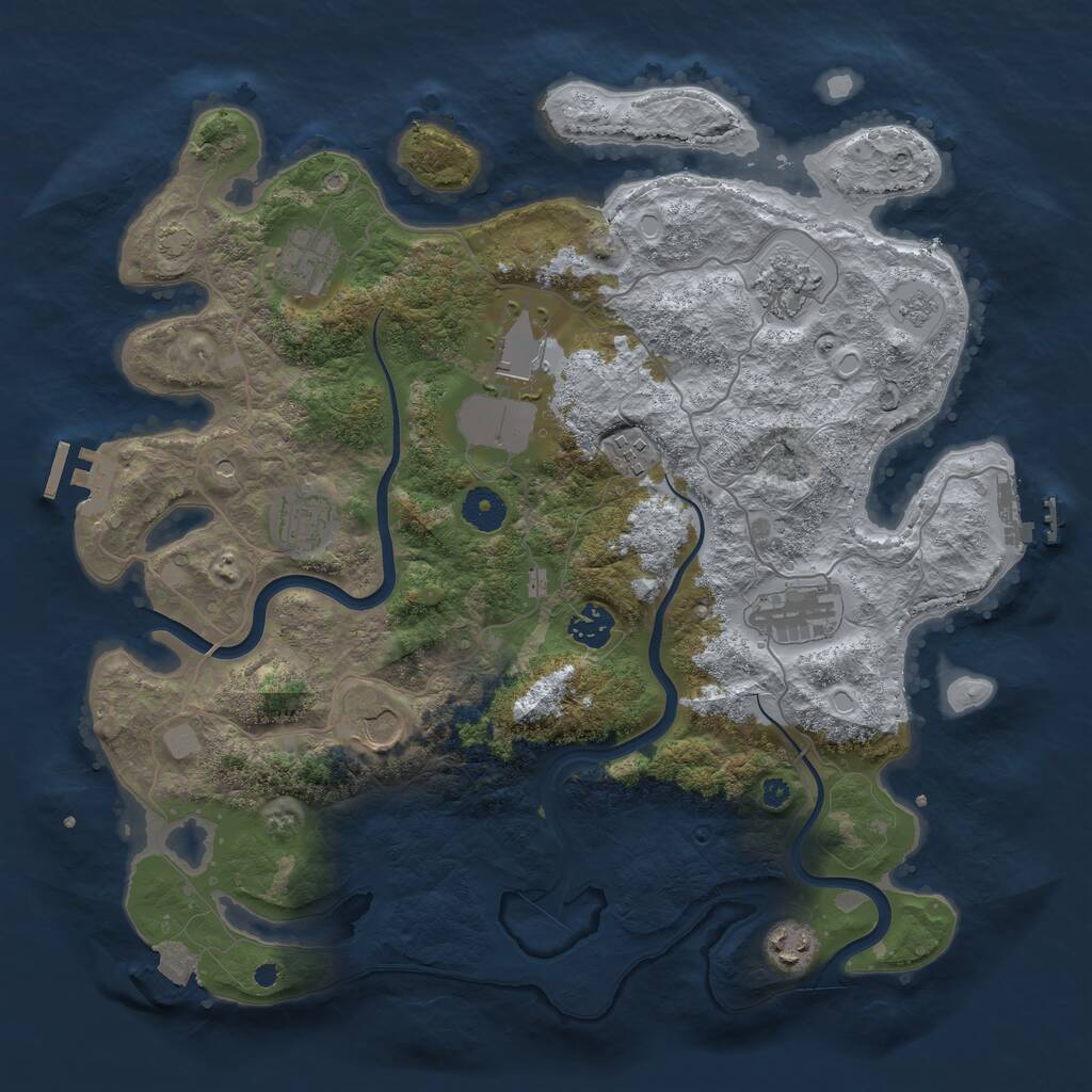 Rust Map: Procedural Map, Size: 3800, Seed: 145793416, 15 Monuments