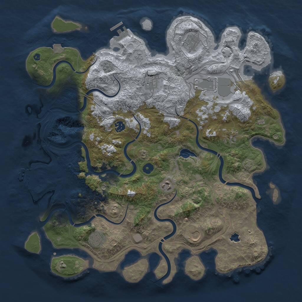 Rust Map: Procedural Map, Size: 4300, Seed: 1072445948, 15 Monuments