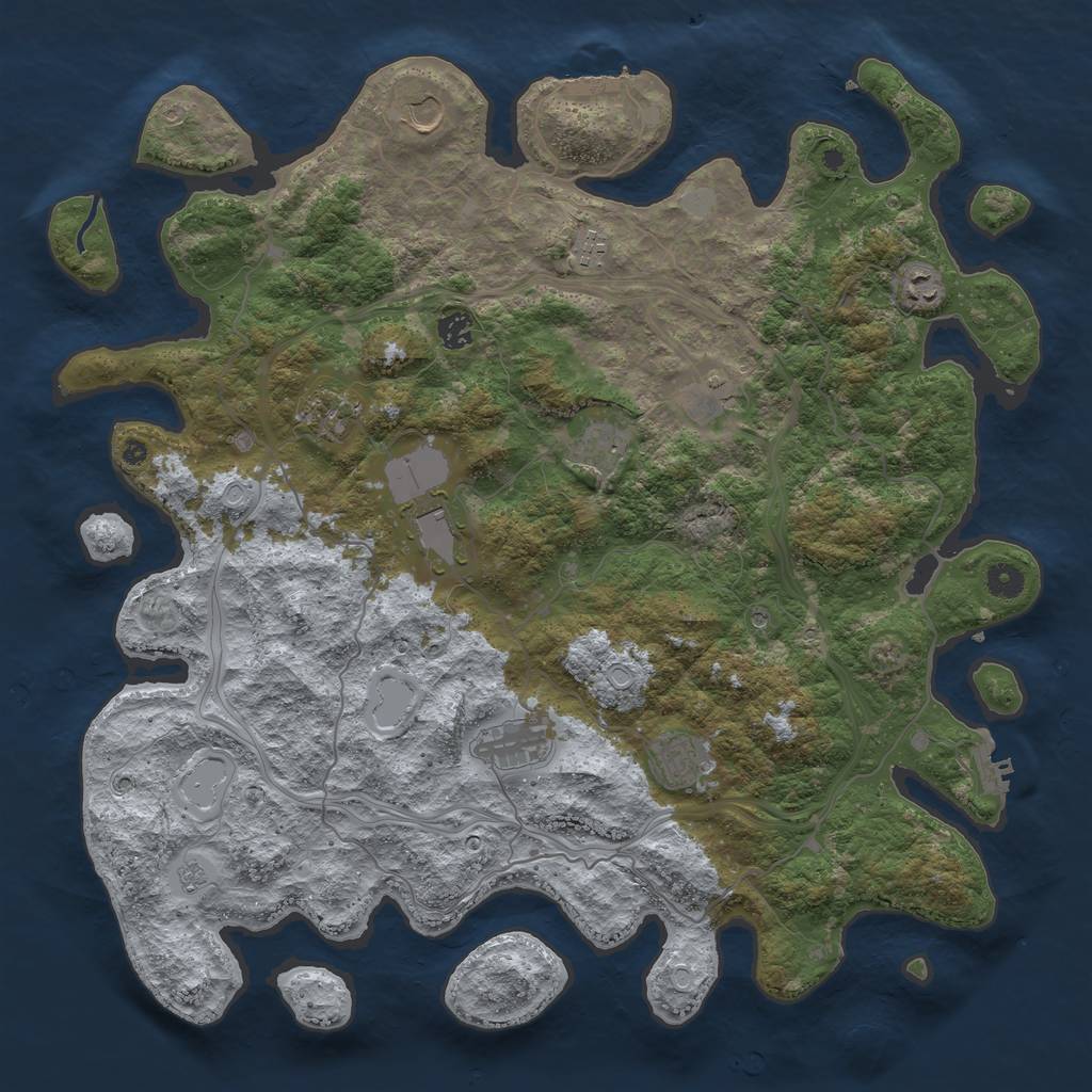 Rust Map: Procedural Map, Size: 4500, Seed: 966205273, 19 Monuments