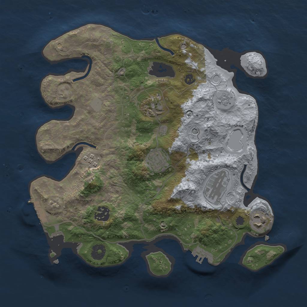 Rust Map: Procedural Map, Size: 3000, Seed: 17510, 15 Monuments