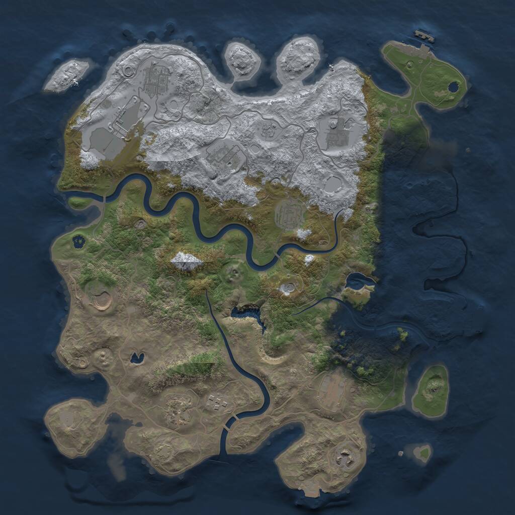 Rust Map: Procedural Map, Size: 4000, Seed: 5826371, 16 Monuments