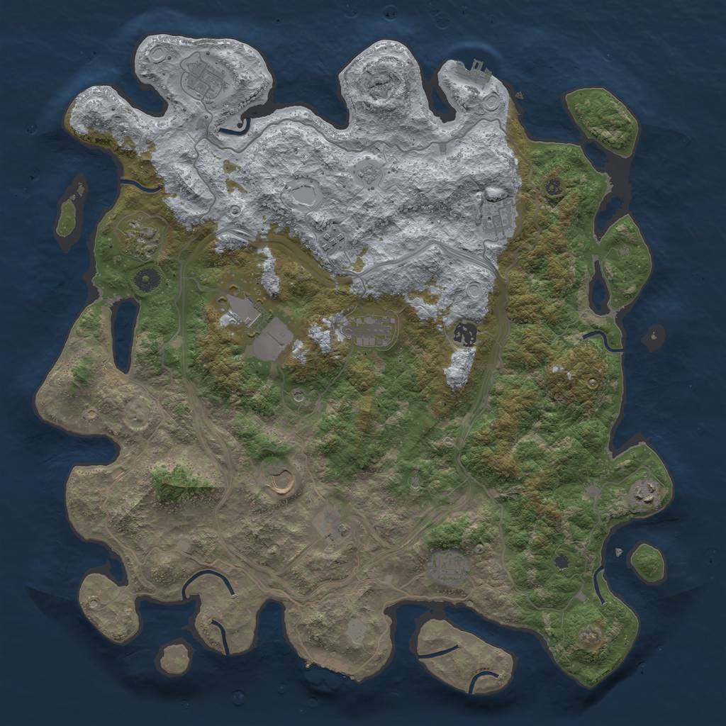 Rust Map: Procedural Map, Size: 4500, Seed: 41178, 20 Monuments