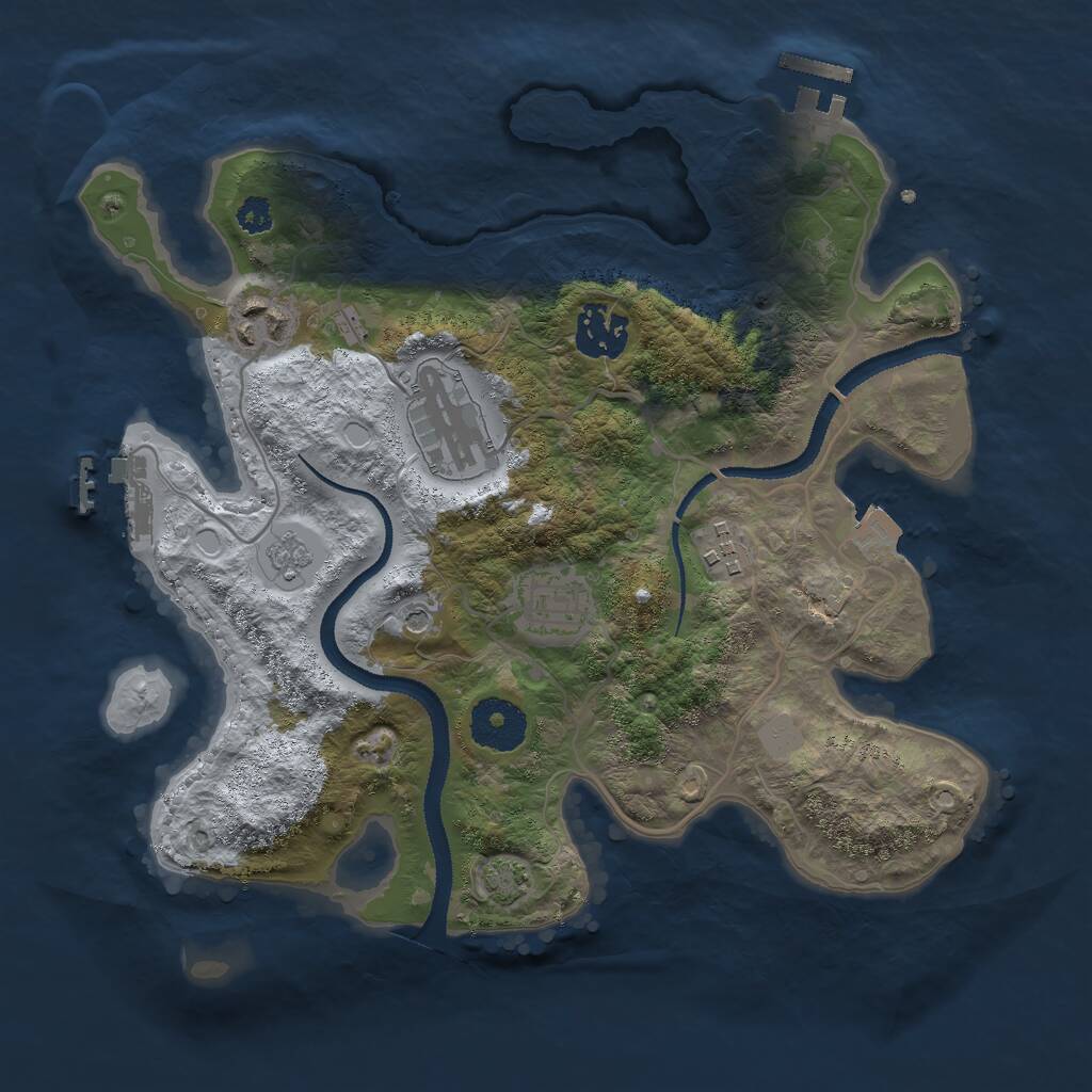 Rust Map: Procedural Map, Size: 3000, Seed: 15357, 11 Monuments