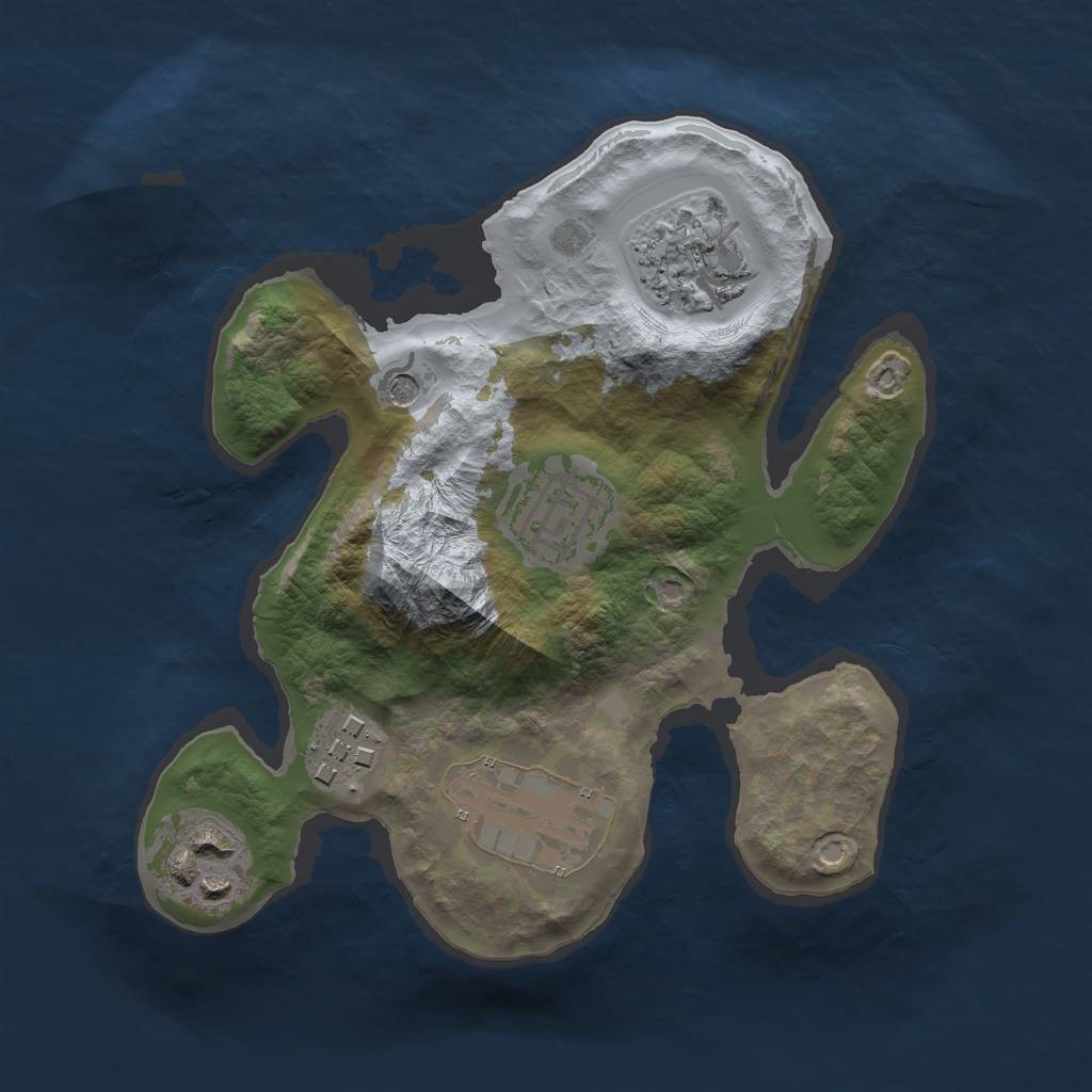 Rust Map: Barren, Size: 2200, Seed: 1, 8 Monuments