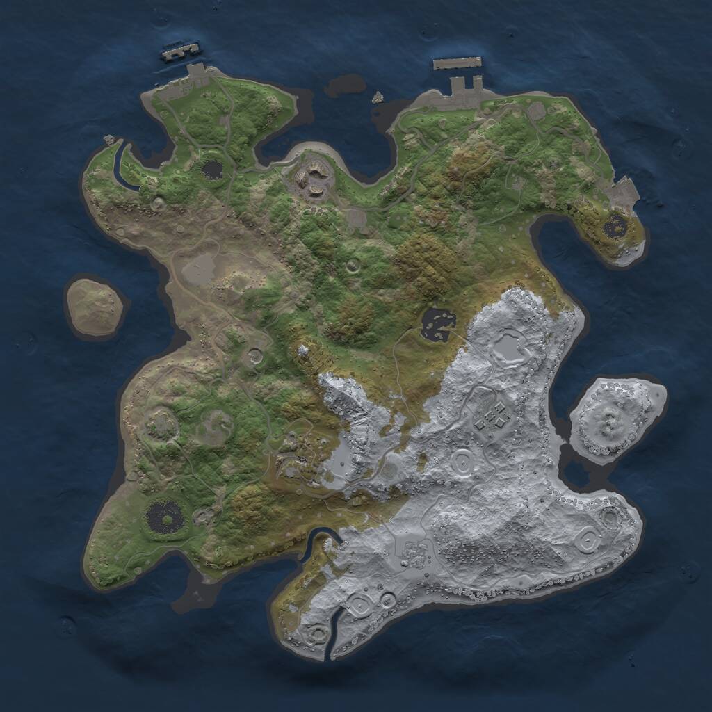 Rust Map: Procedural Map, Size: 3000, Seed: 1414310404, 10 Monuments