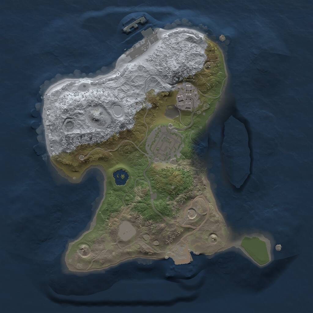 Rust Map: Procedural Map, Size: 2000, Seed: 7687, 5 Monuments
