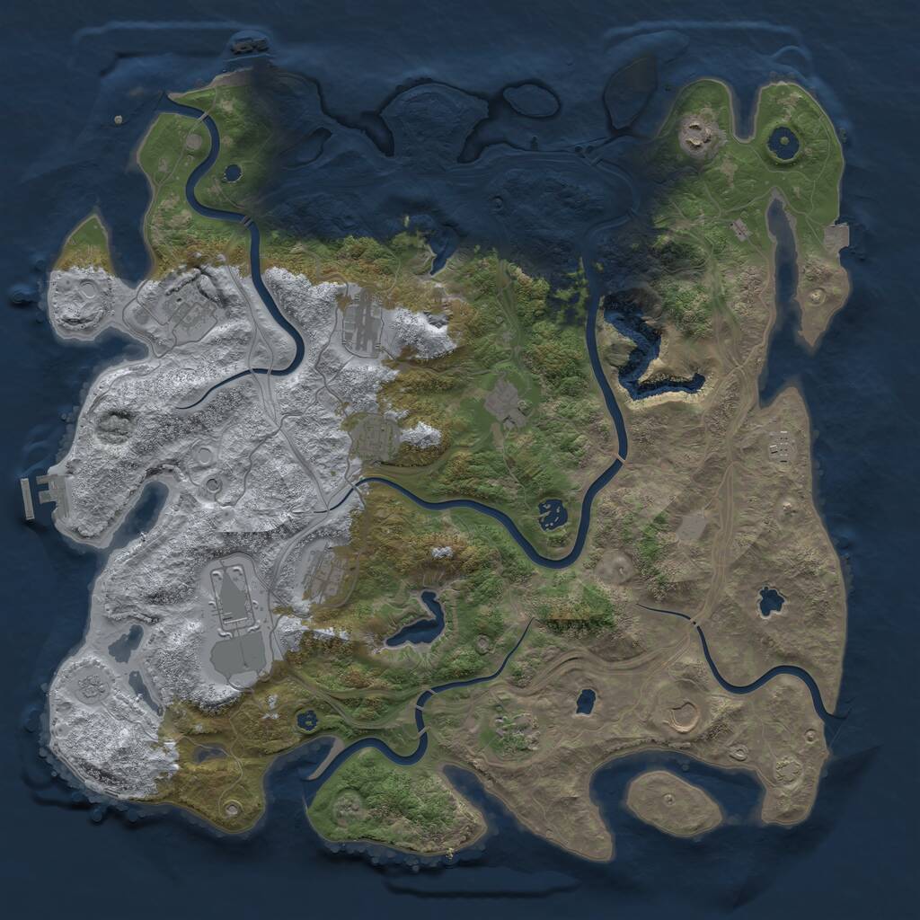 Rust Map: Procedural Map, Size: 4500, Seed: 1984262638, 17 Monuments