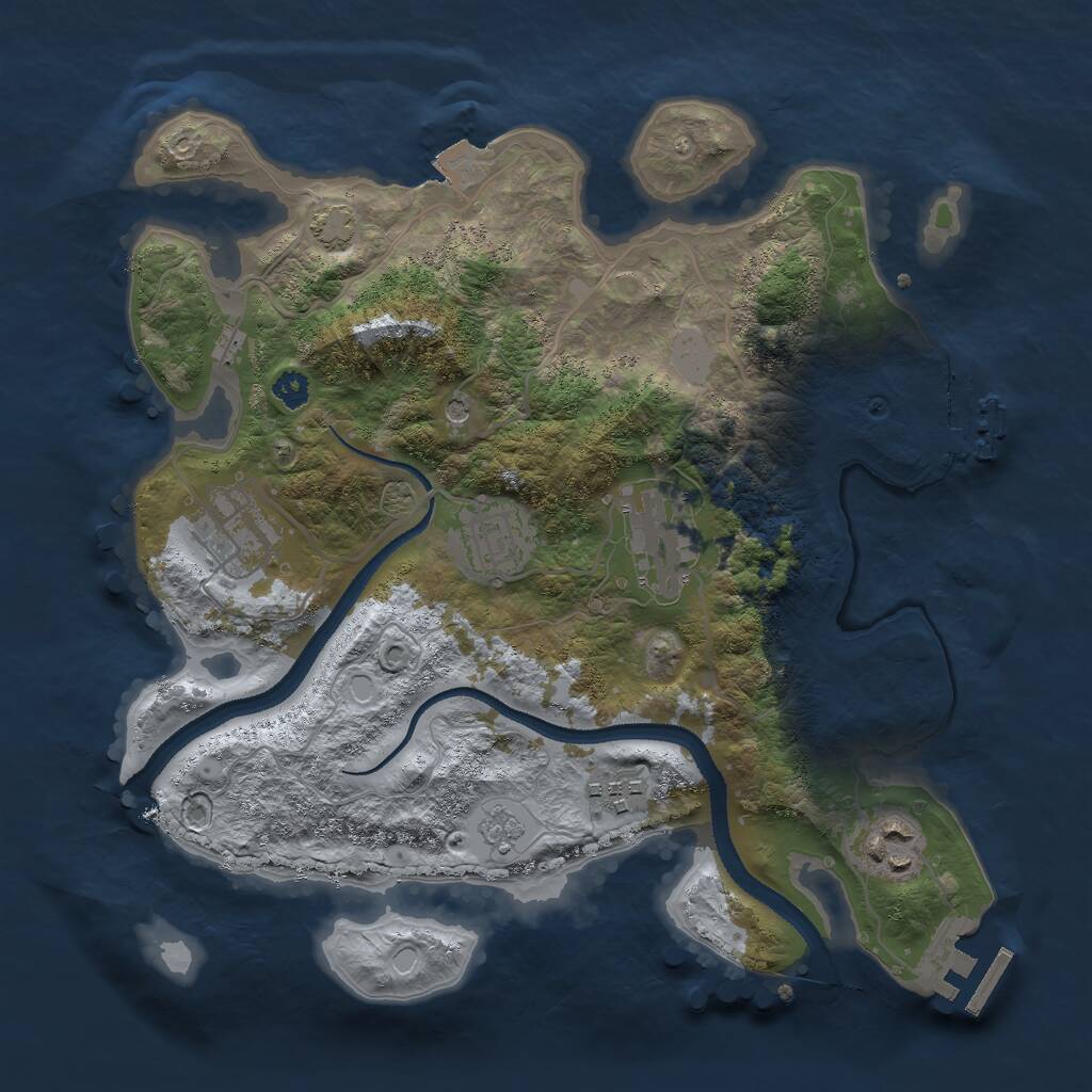 Rust Map: Procedural Map, Size: 3001, Seed: 500, 11 Monuments