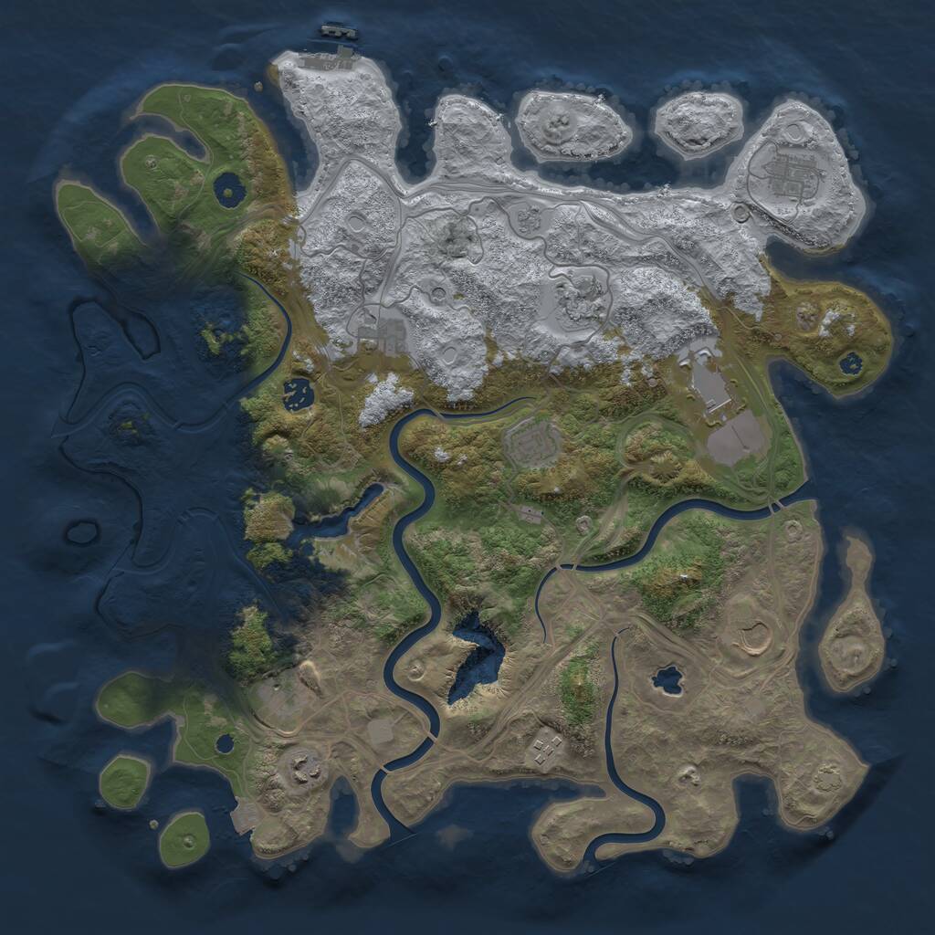 Rust Map: Procedural Map, Size: 4250, Seed: 611915653, 15 Monuments