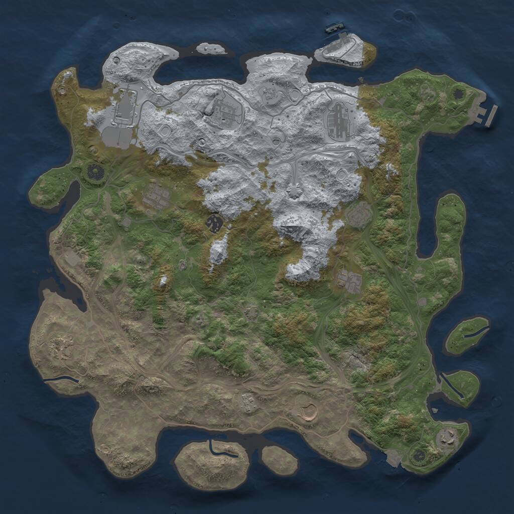 Rust Map: Procedural Map, Size: 4500, Seed: 17935, 17 Monuments
