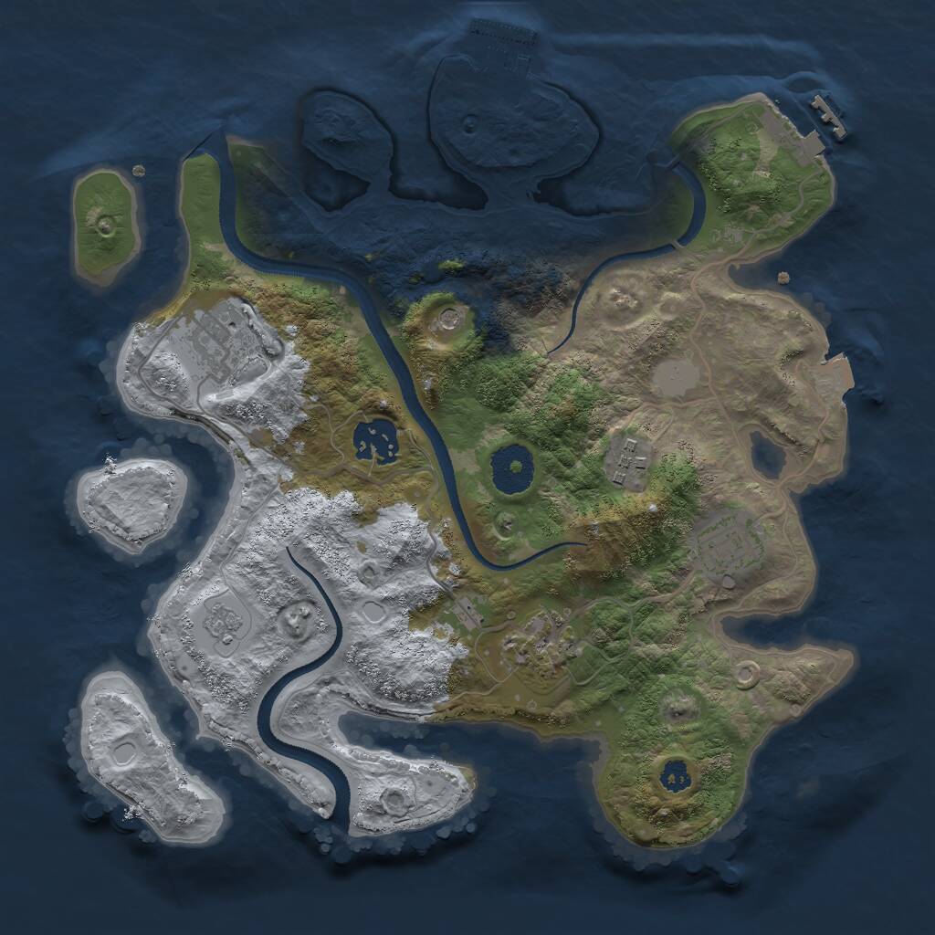 Rust Map: Procedural Map, Size: 3000, Seed: 951420113, 10 Monuments