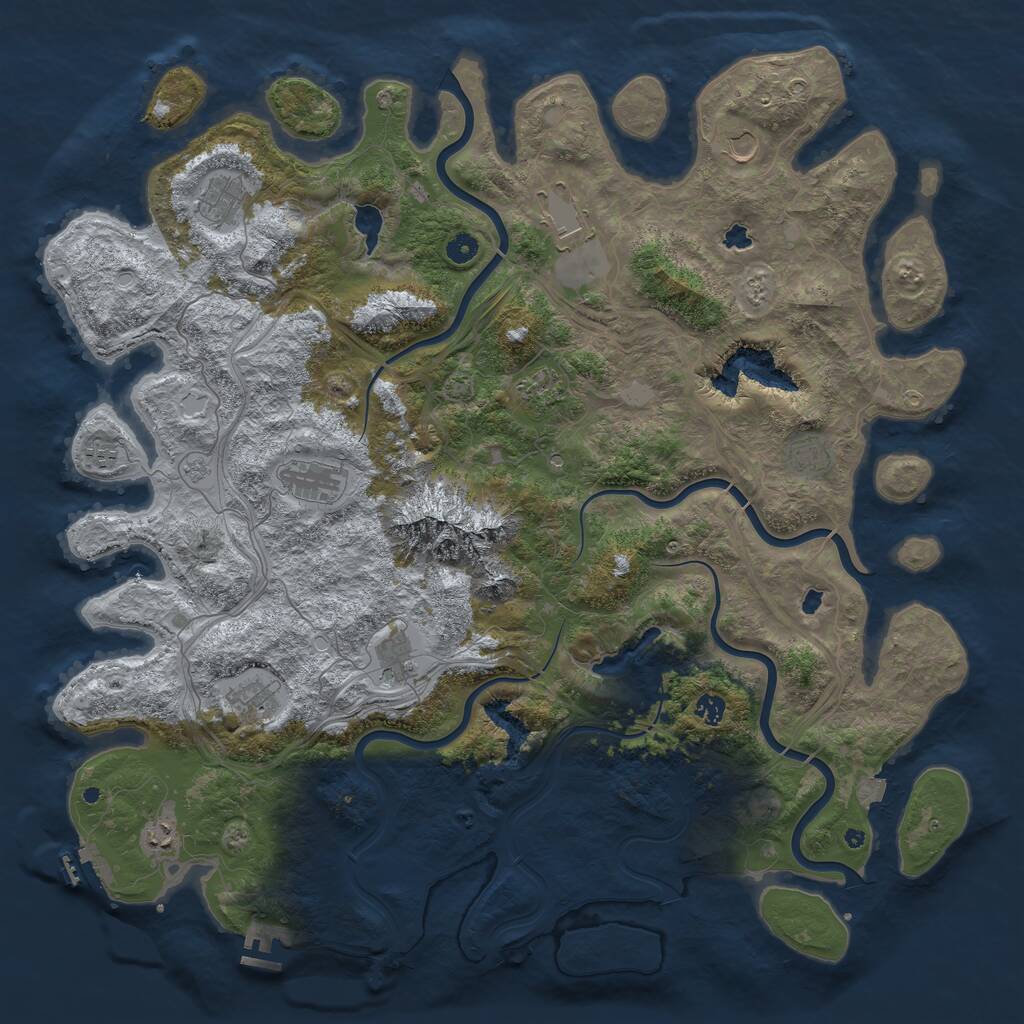 Rust Map: Procedural Map, Size: 5050, Seed: 123456, 17 Monuments