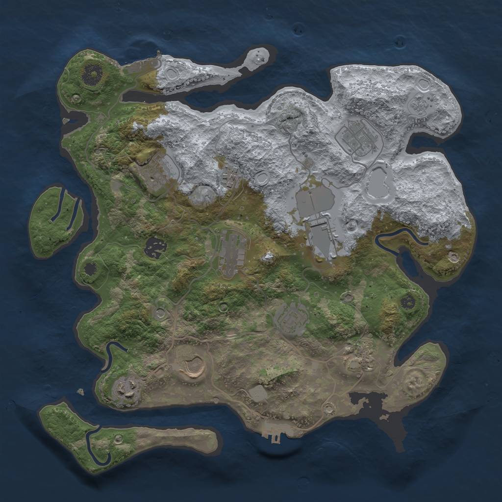 Rust Map: Procedural Map, Size: 3500, Seed: 26546, 19 Monuments