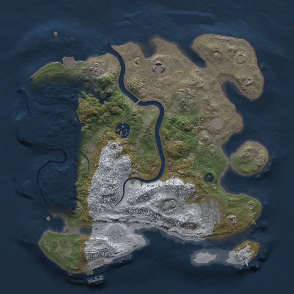Rust Map: Procedural Map, Size: 3000, Seed: 398652091, 10 Monuments