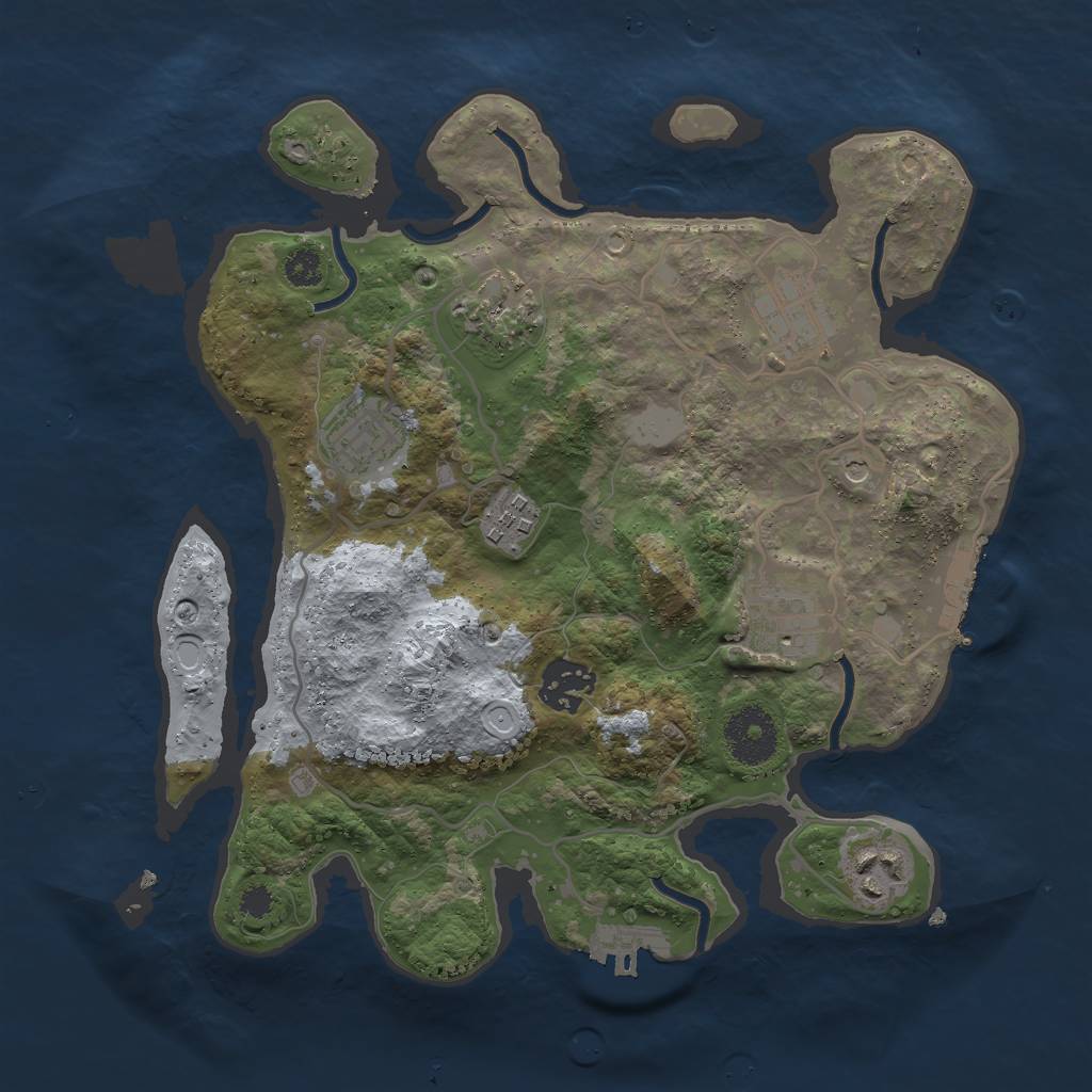 Rust Map: Procedural Map, Size: 3000, Seed: 496638654, 15 Monuments