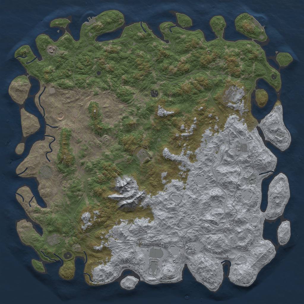 Rust Map: Procedural Map, Size: 6000, Seed: 33337898, 20 Monuments