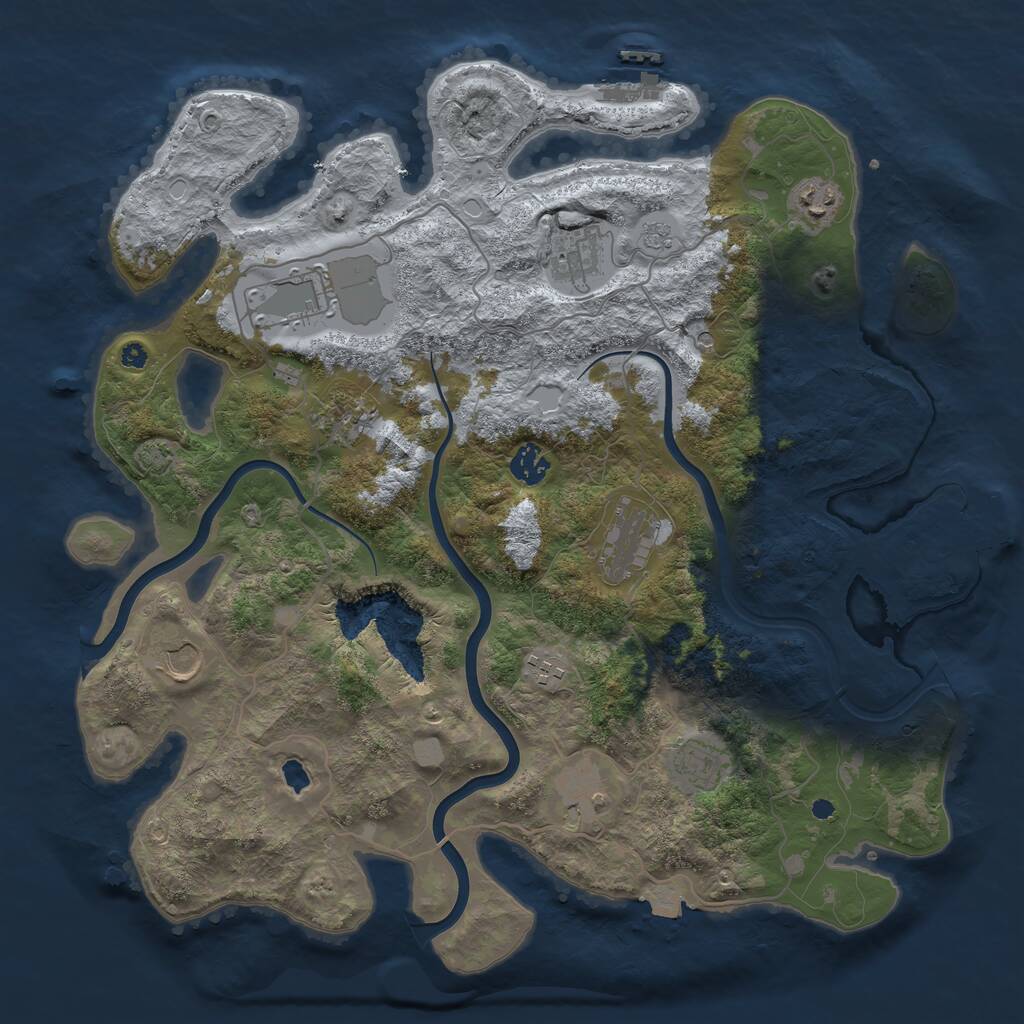 Rust Map: Procedural Map, Size: 4000, Seed: 1214384983, 16 Monuments