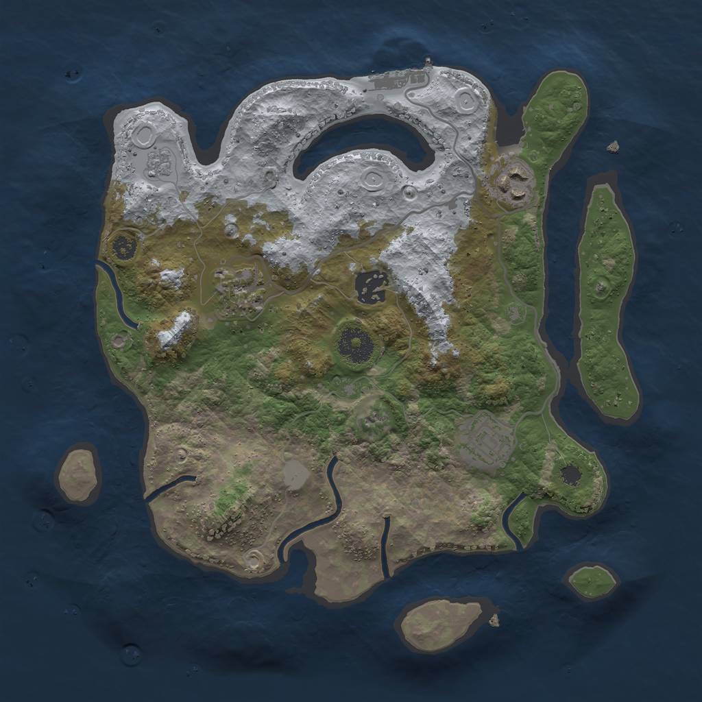 Rust Map: Procedural Map, Size: 3000, Seed: 47582, 11 Monuments