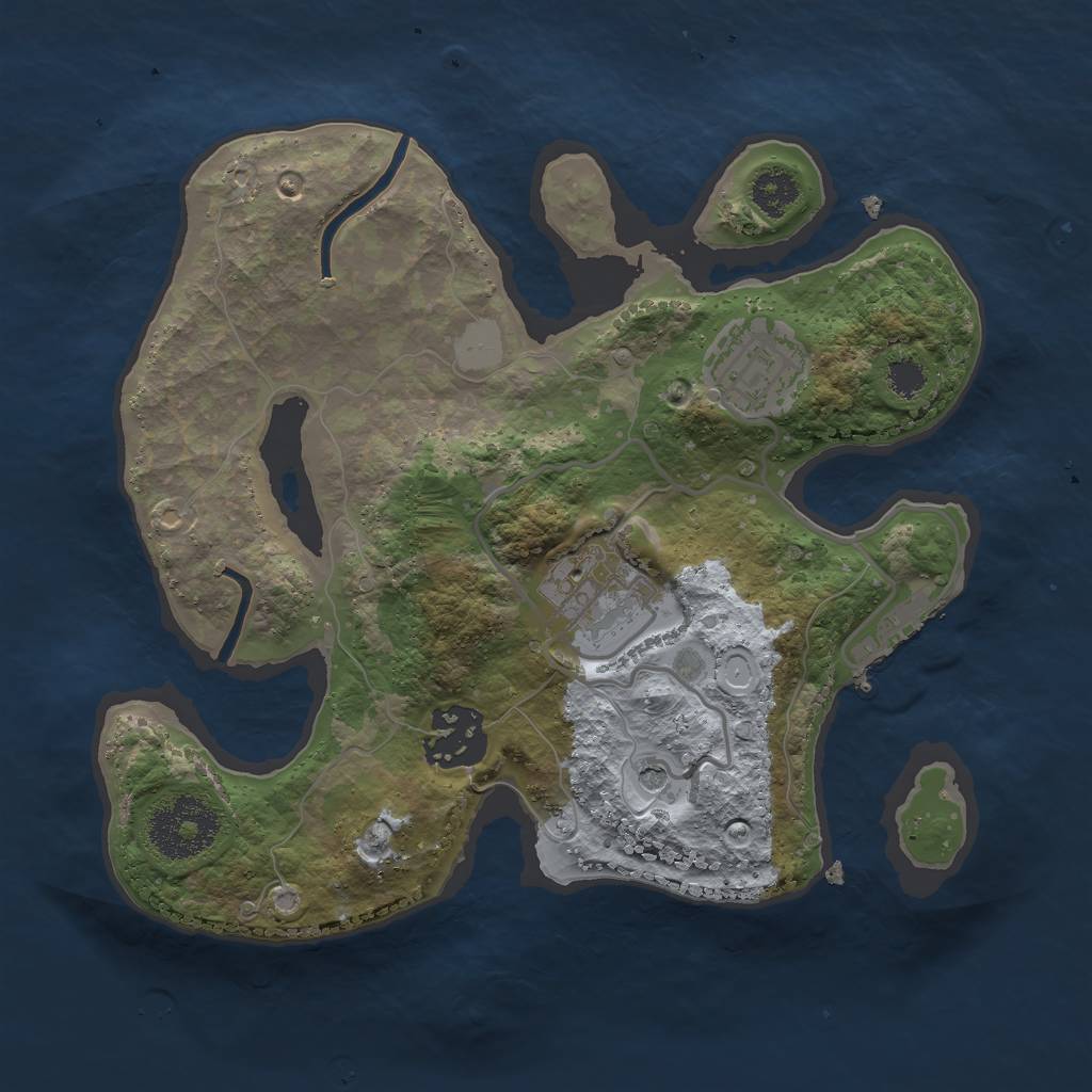 Rust Map: Procedural Map, Size: 2500, Seed: 4434, 10 Monuments
