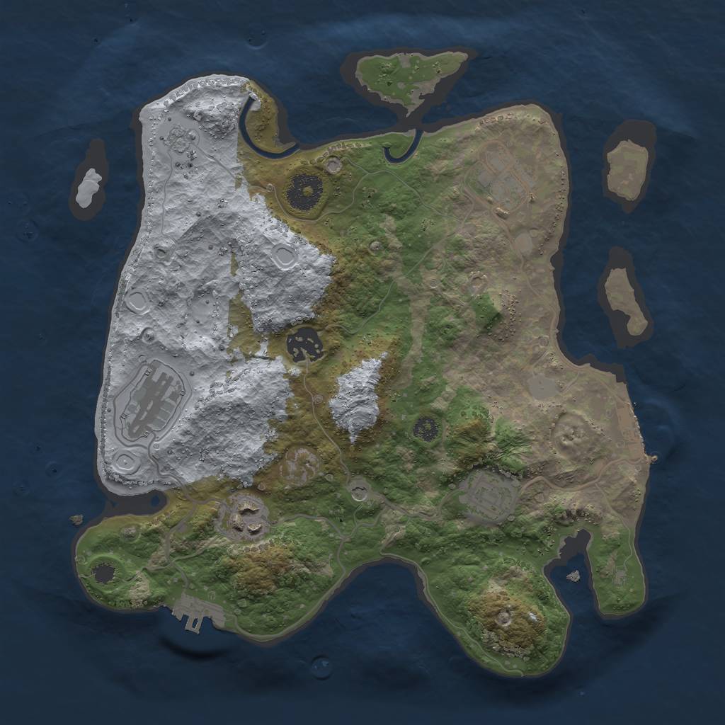 Rust Map: Procedural Map, Size: 3000, Seed: 8072, 14 Monuments