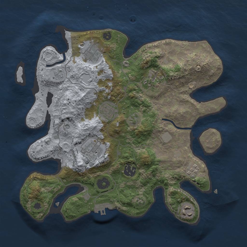 Rust Map: Procedural Map, Size: 3000, Seed: 6783, 15 Monuments