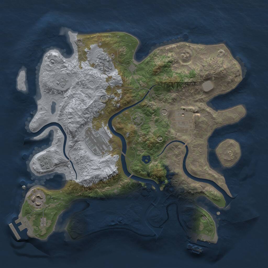 Rust Map: Procedural Map, Size: 3000, Seed: 6783, 11 Monuments