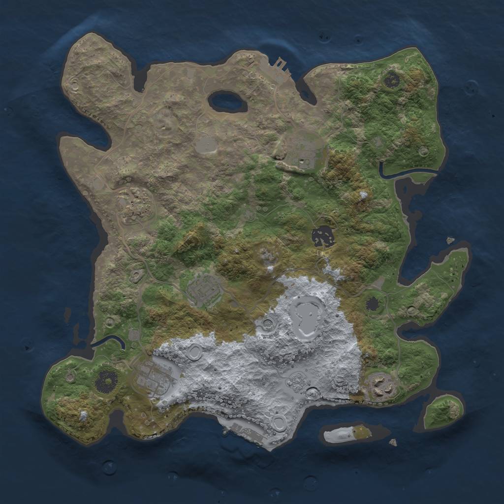 Rust Map: Procedural Map, Size: 3300, Seed: 345353, 15 Monuments