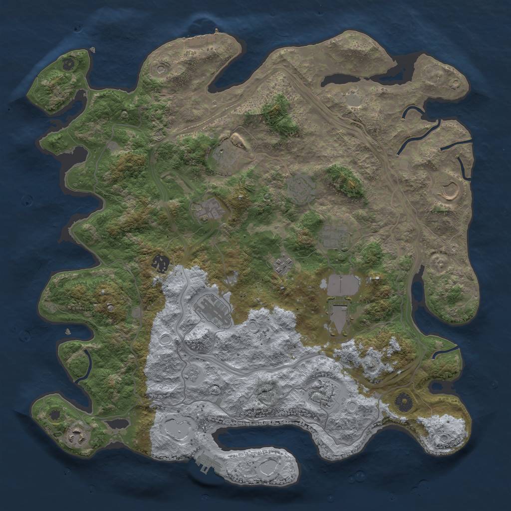 Rust Map: Procedural Map, Size: 4250, Seed: 73846, 20 Monuments