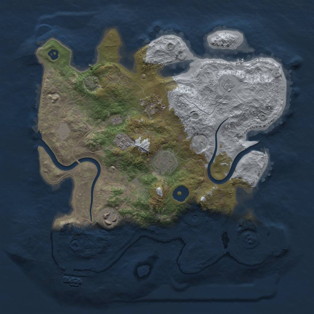 Rust Map: Procedural Map, Size: 3000, Seed: 45653, 10 Monuments
