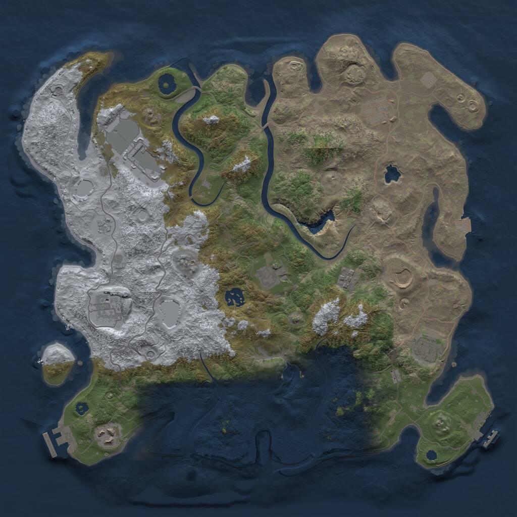 Rust Map: Procedural Map, Size: 4000, Seed: 42500, 15 Monuments