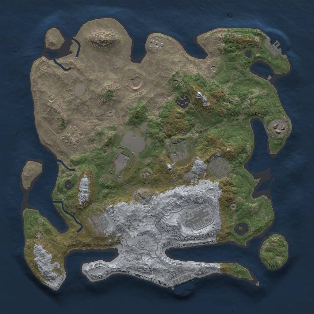 Rust Map: Procedural Map, Size: 3500, Seed: 1950623550, 19 Monuments