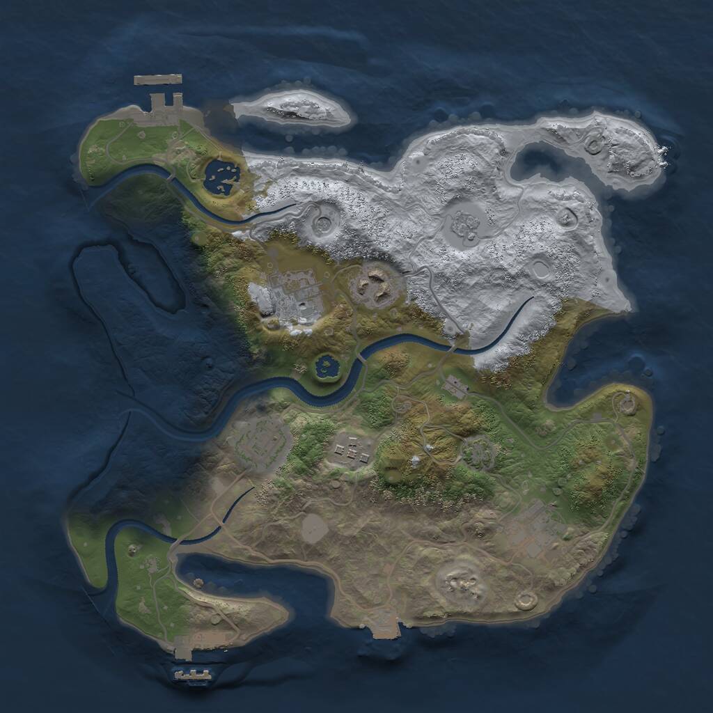 Rust Map: Procedural Map, Size: 3000, Seed: 575470738, 12 Monuments