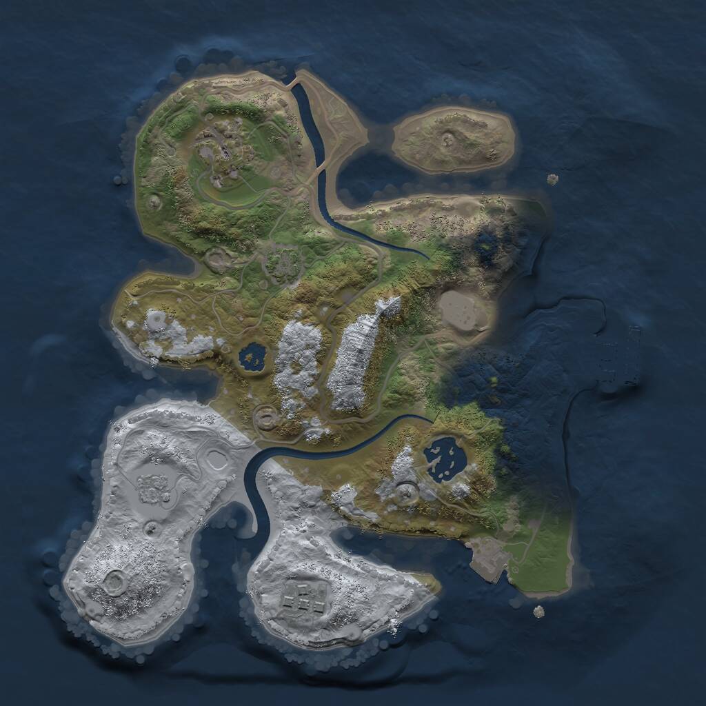 Rust Map: Procedural Map, Size: 2500, Seed: 514858, 7 Monuments