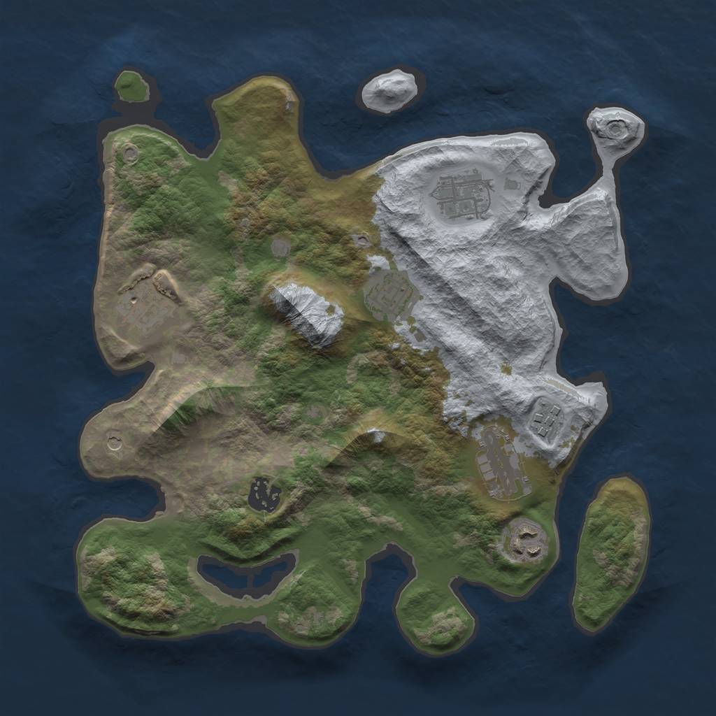 Rust Map: Barren, Size: 3200, Seed: 89, 10 Monuments
