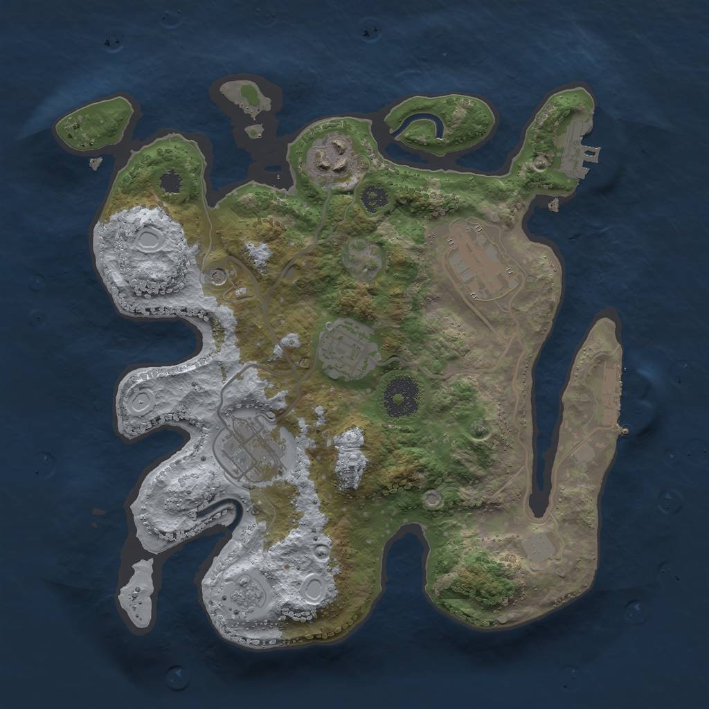 Rust Map: Procedural Map, Size: 2750, Seed: 911756388, 13 Monuments